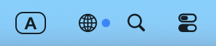 FnLock status item showing a frontmost-app override active for system controls.